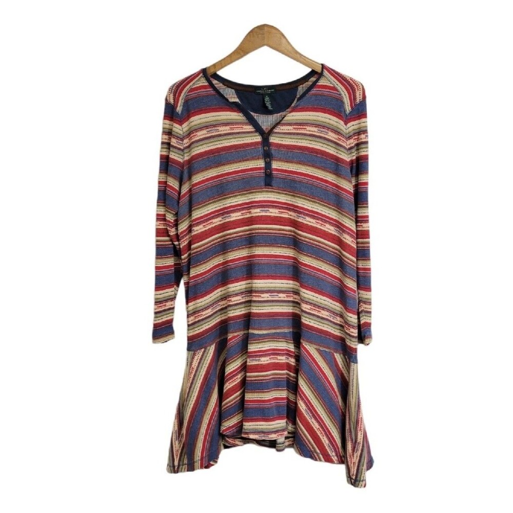 Ralph Lauren Cotton Aztec Southwestern Boho Fall waffle knit dress SZ XS